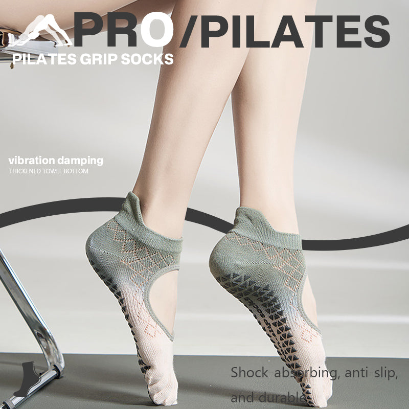 Gradient Open-Back Non-Slip Five-Toe Pilates Socks