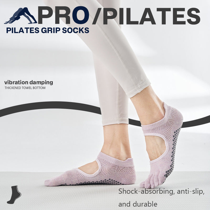 Cotton Short Five-Toe Non-Slip Yoga Pilates Socks