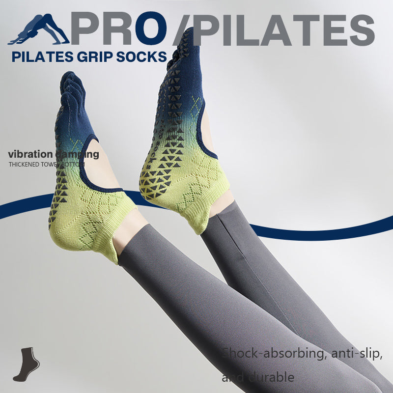 Gradient Open-Back Non-Slip Five-Toe Yoga Pilates Socks