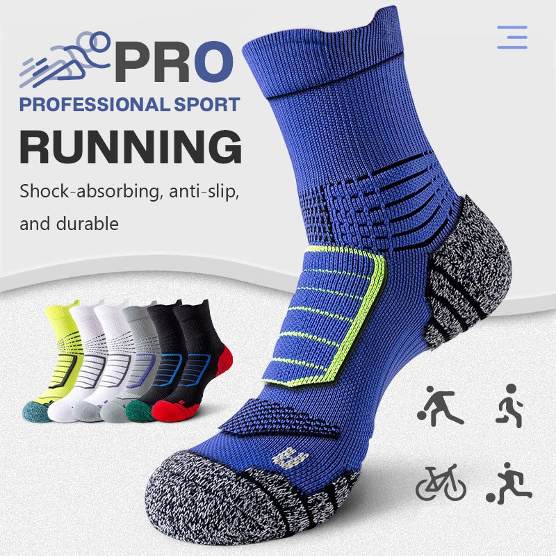 Men’s Elite Basketball Socks, Thick Towel Bottom Anti-Odor Breathable Non-Slip Athletic Socks