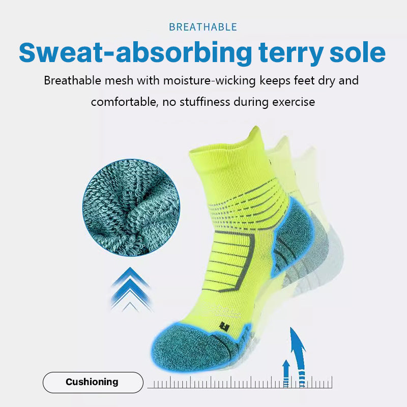 Men’s Elite Basketball Socks, Thick Towel Bottom Anti-Odor Breathable Non-Slip Athletic Socks