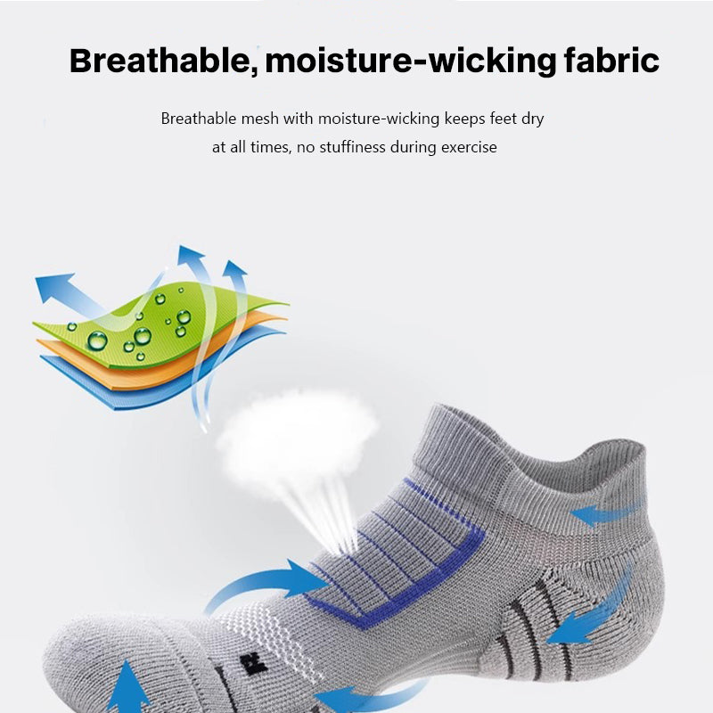 Men’s XL Thick Towel Bottom Athletic Socks, Anti-Odor for Running, Marathon & Basketball