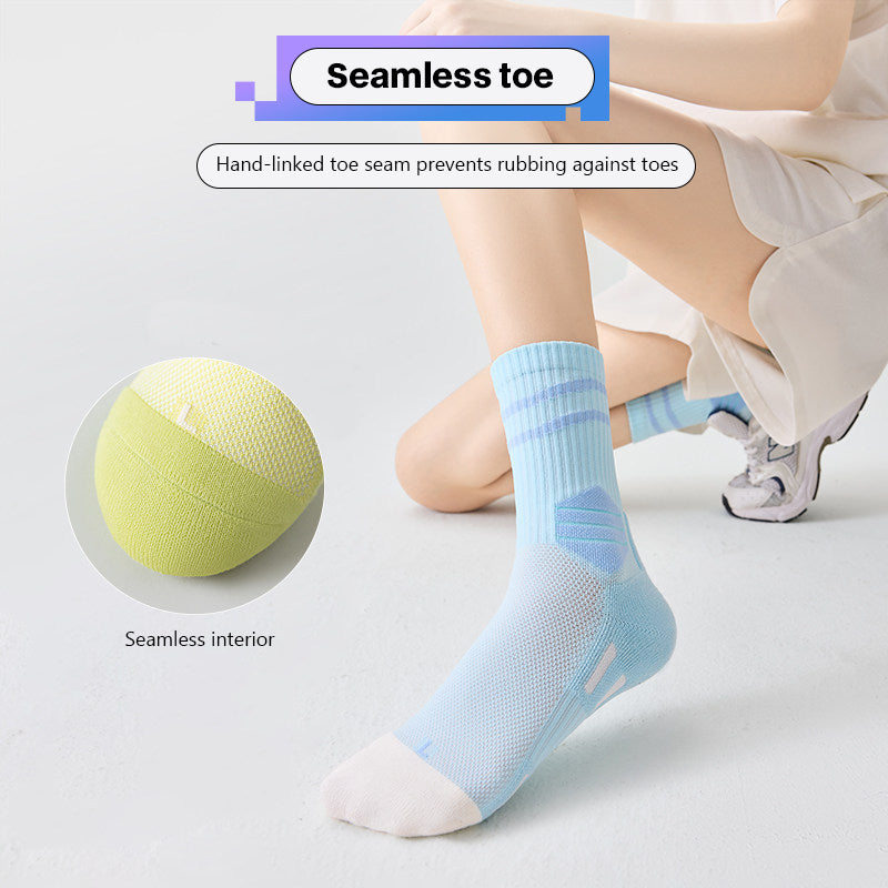 Women’s Winter Mid-Calf Thick Towel Bottom Socks for Badminton, Running, Basketball & Fitness